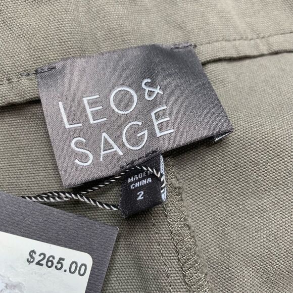 NWT Leo & Sage Olive Green Chino Crop Pants Fray 2 - Picture 13 of 13